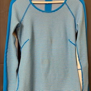 Lululemon L/S striped top blue & white size 4
